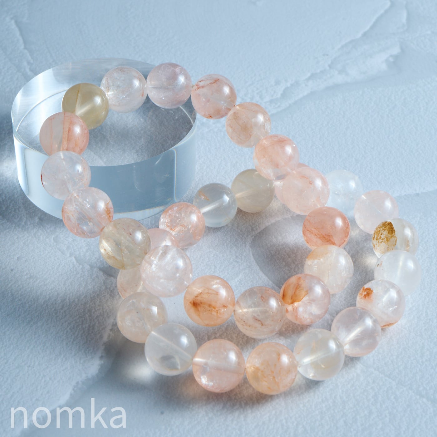 【期間限定 8/31 23:59まで】オーラクォーツ/ミルキーカラー (12mm/ブラジル産) ブレスレット nL-8012