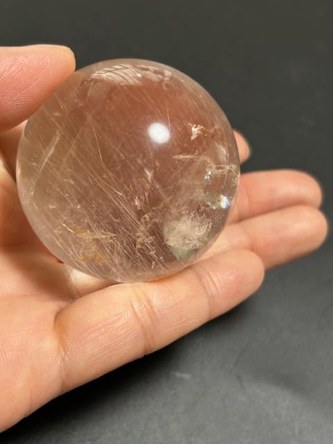 ルチルクォーツ丸玉　46mm 46mm ゴールドルチルクォーツ 丸玉 スフィア 金針水晶