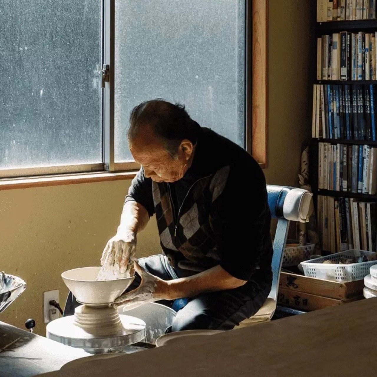 青磁流し楕円皿【梶原茂正作】