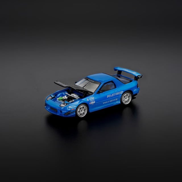 POP RACE 1/64 MAZDA RX-7 (FC3S) RE-AMEMIYA - RE-AMEMIYA BLUE 1/64