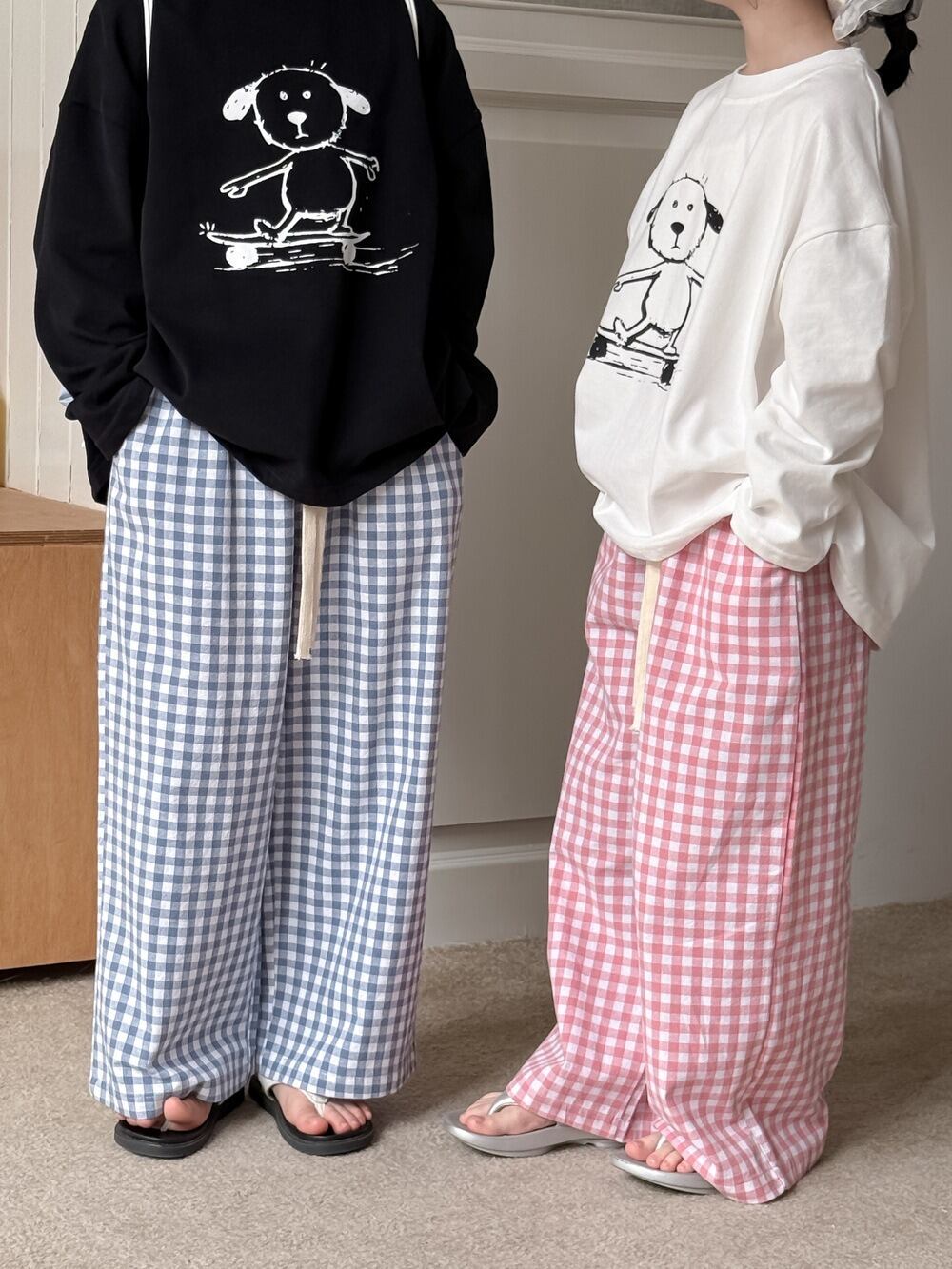 取寄》 ギンガムチェックイージーパンツ （ピンク／ブルー） KMAI 2025