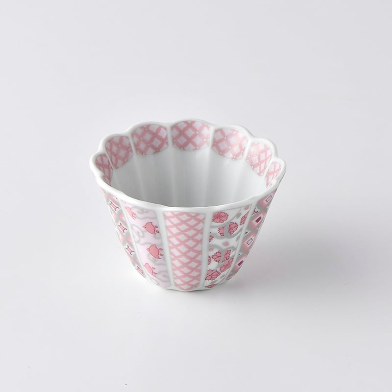 花離宮 ピンク 7.5㎝ボウル（化粧箱入）【林九郎窯】009318C614