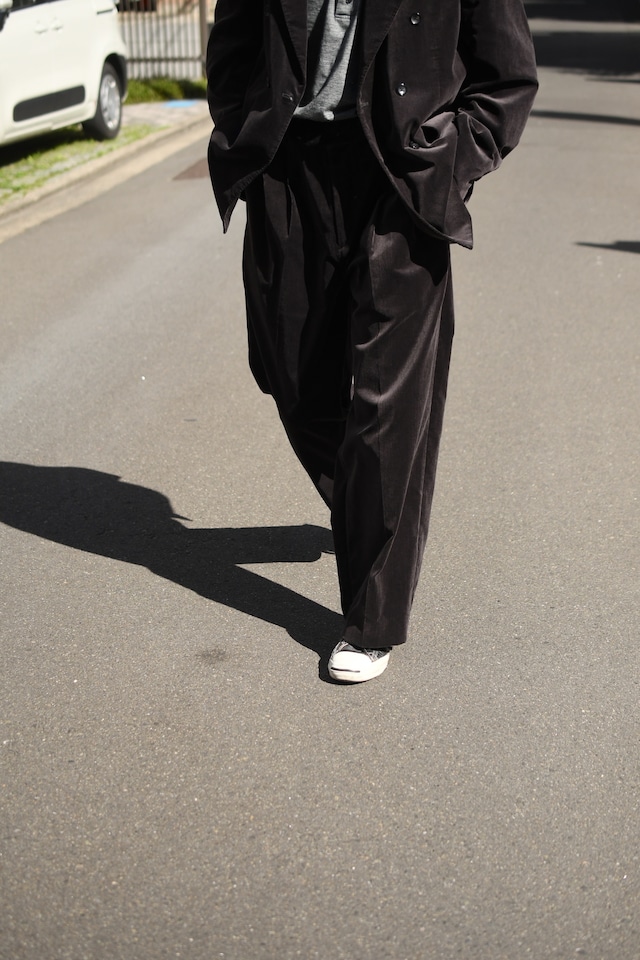 blurhms / Fade Velvet Two-tuck Slacks (FadeCharcoal)
