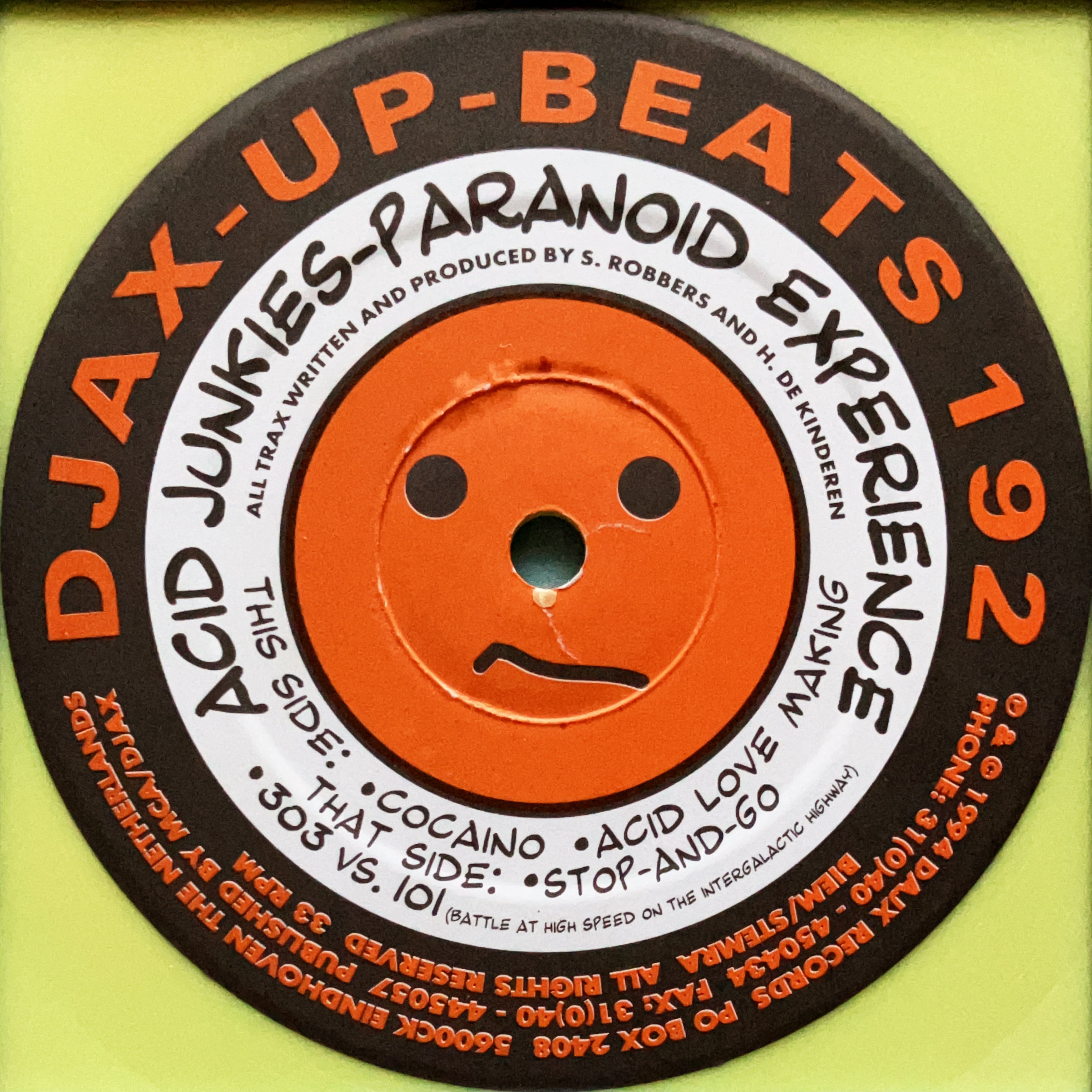 2LP】Acid Junkies / Paranoid Experience (Djax-Up-Beats) (DJAX-UP