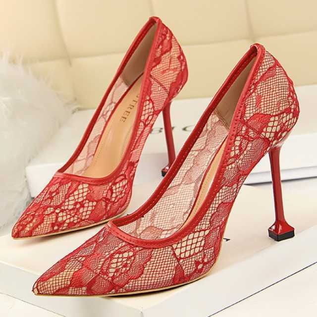 再入荷 パンプス ハイヒール ピンヒール ポインテッドトゥ レース きれいめ エレガント 大人可愛い 小さいサイズ 大きいサイズ セットアップやパンツドレスなど二次会ドレスに合う海外ファッションサイト Urubei