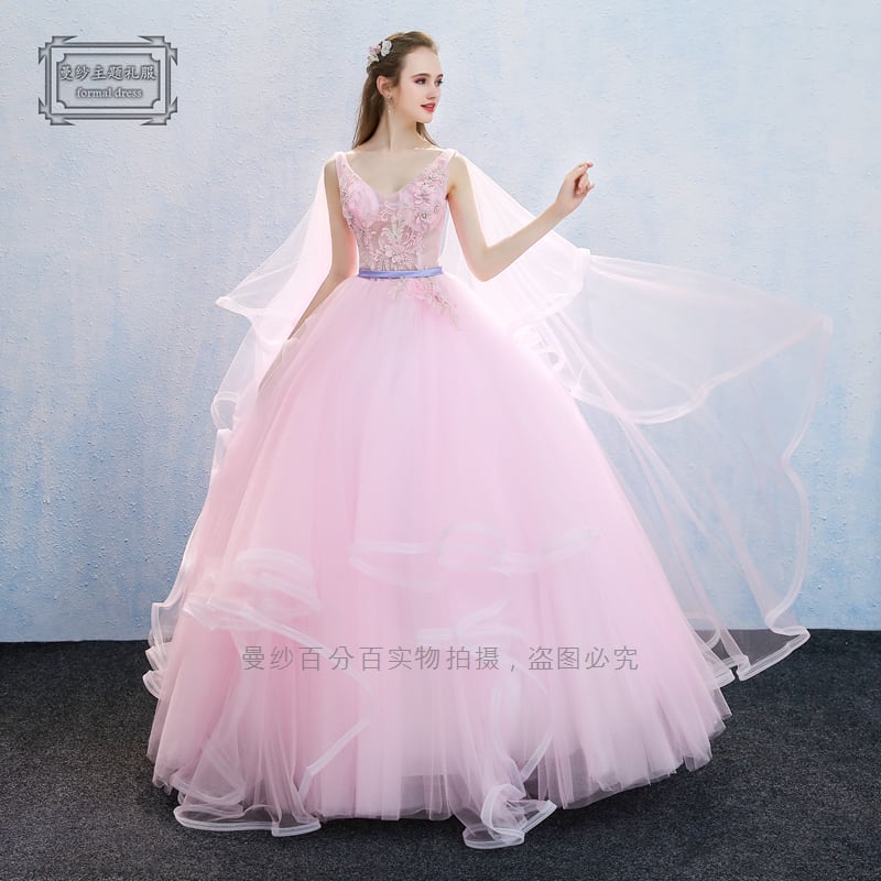 フリル付きピンクチュールドレス 【公式通販】