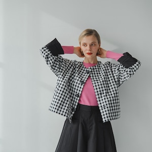 ギンガムリバーシブルジャケット（ブラック）