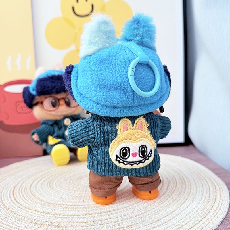 Labubu 1-3用 おしゃれ ニットトップス+パンツ+もこもこ帽子 ラブブ