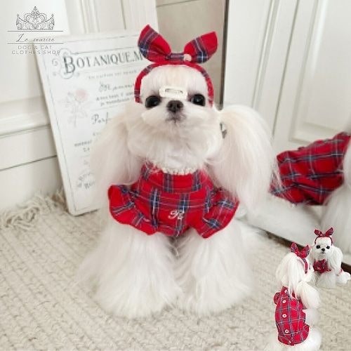 予約【№B06157】タータンチェック フライングスリーブ シャツワンピ(オプション:カチューシャ)