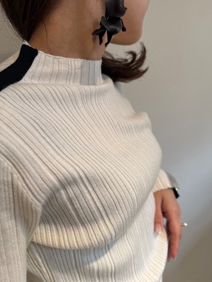 エイミーロウ　eimeelaw　Eimee Law　配色ラインランダムリブニット