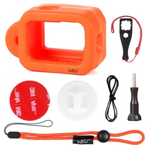 【新着特価】HSU 超浮力 gopro フローティングケース 水中アクセサリー 沈没防止 オレンジフロートケース 保護ケース ダイビング用フローティングプロテクト | シュノーケリング サーフィン 水中撮影 GoPro Hero13/ 12/11/10/9対応 アクションカメラアクセサリー ゴープロ