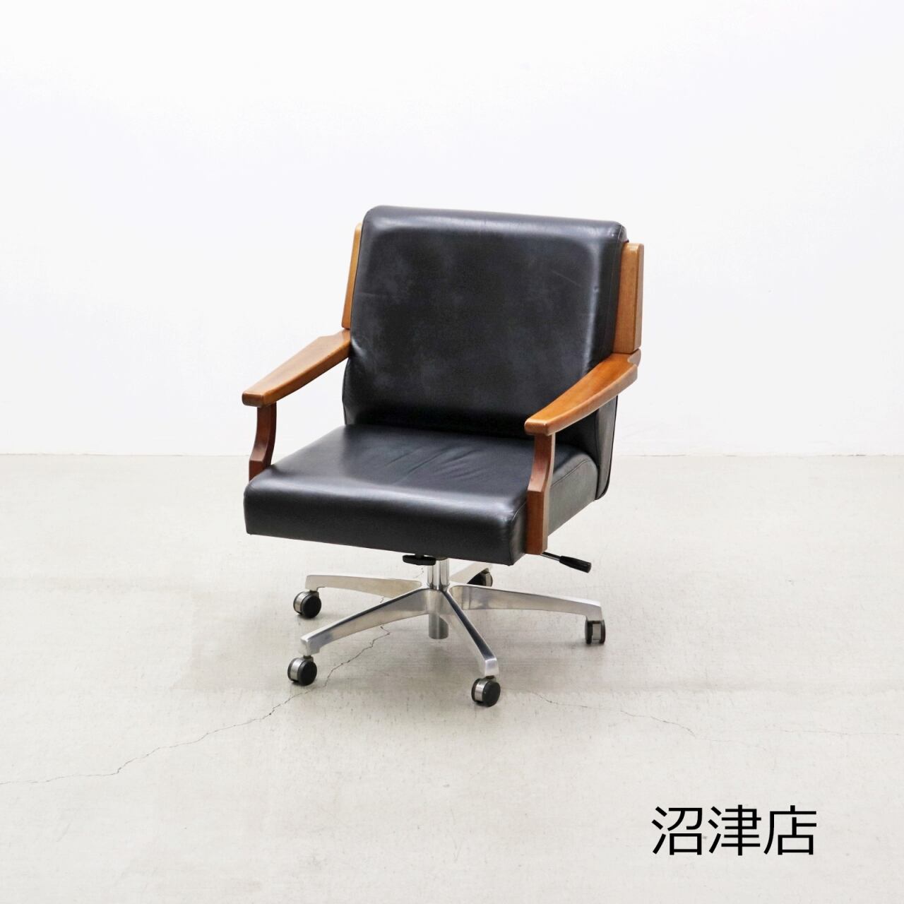 【沼津店】ヴィンテージ 冨士ファニチア キャスターチェア ビーチ オフィス 書斎 PJT28222