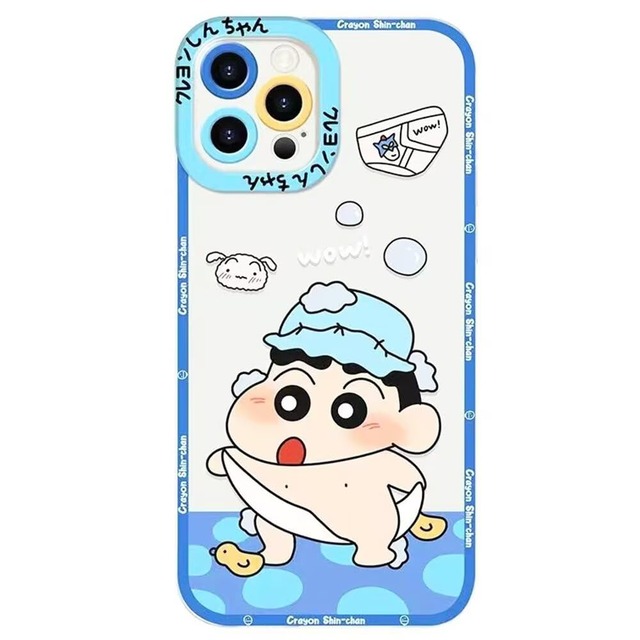 かわいい iphone se 第2世代 第3世代 用 ケース クレヨンしんちゃん スマホケース しんちゃん アイフォン7 8 SE 2 3 用 カバー 4.7インチ TPU クリアケース バンパー 薄型 超軽量 レンズ保護 iPhone 7/8/SE2/SE3 用 透明 B