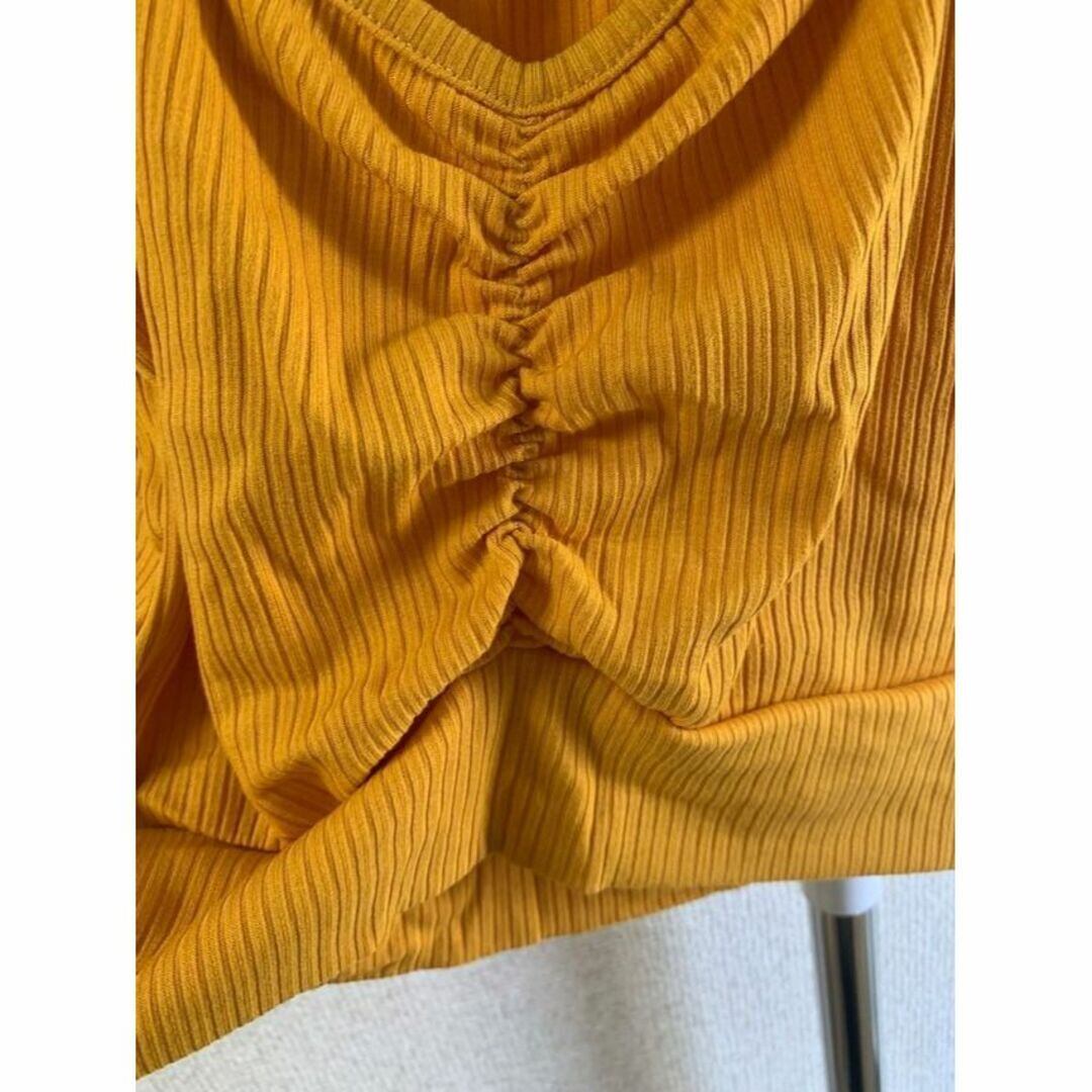 オレンジ ワンサイズ ボトムシャツ 丈短Tシャツ バススリーブ