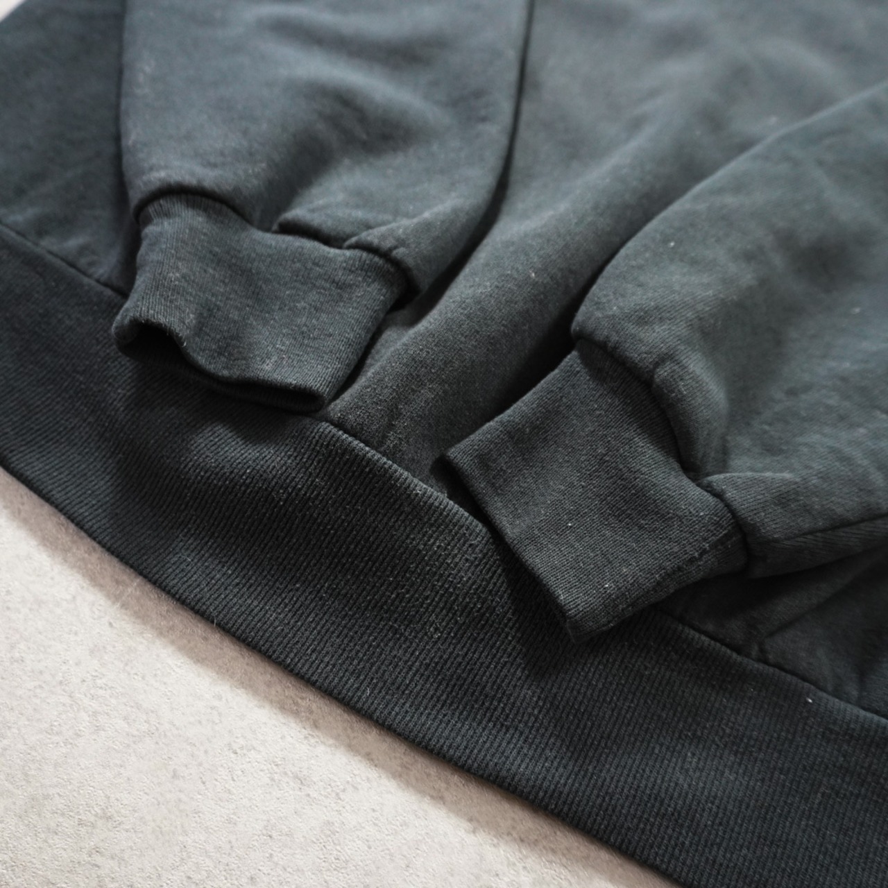 90s JERZEES TEE  sweatshirt solid black "made in USA" XL 古着 - 5