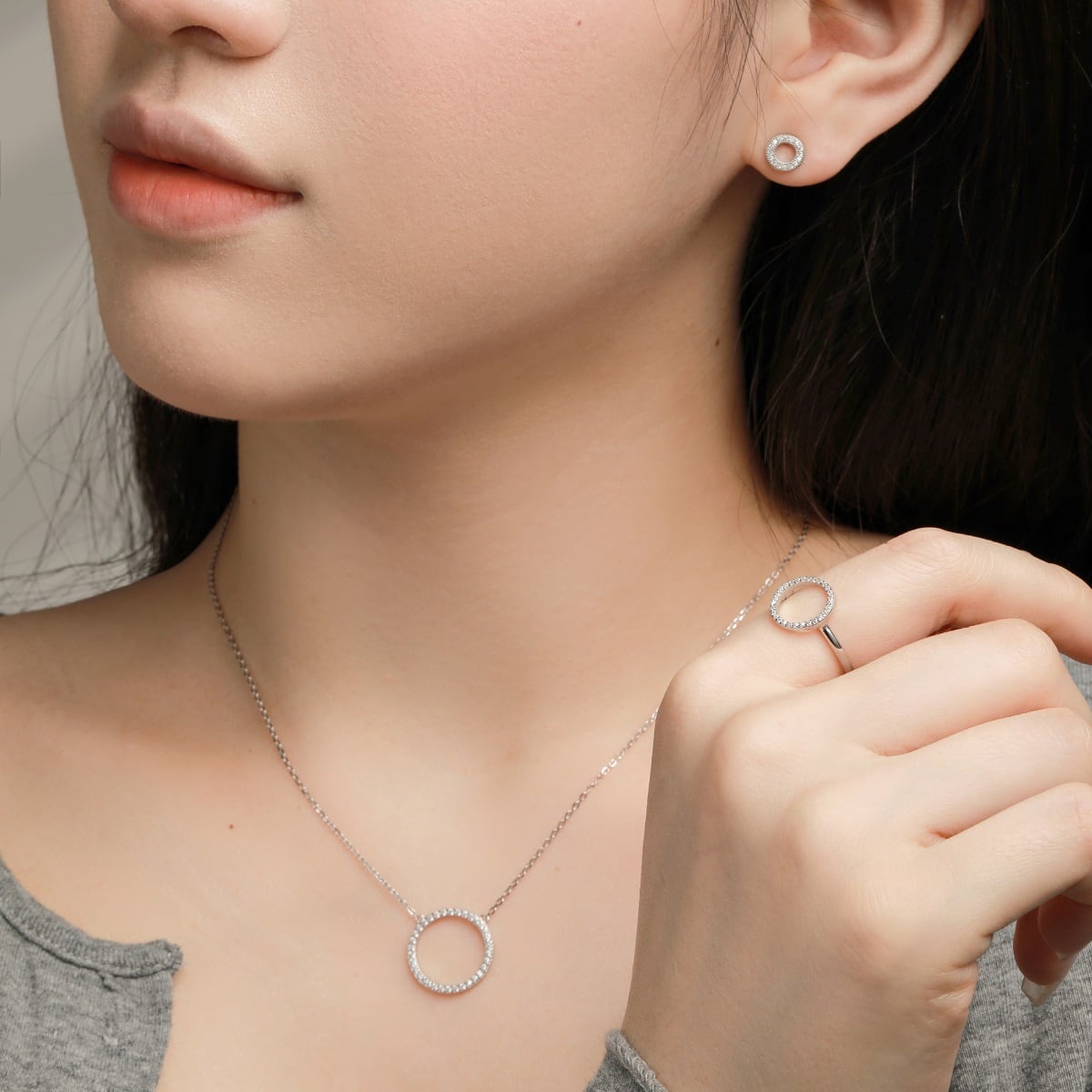 【丸ネックレス】シルバー925　金属アレルギー対応　韓国ファッション　レディースピアス　シンプルでかわいいデザイン　14KGF　メッキ　最上級ジルコニア　キュービック