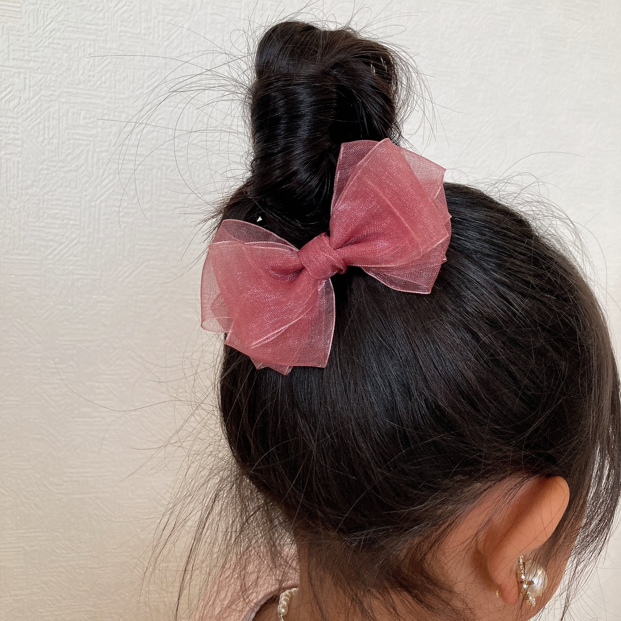 再販】オーガンジーリボンヘアゴム 星の灯り