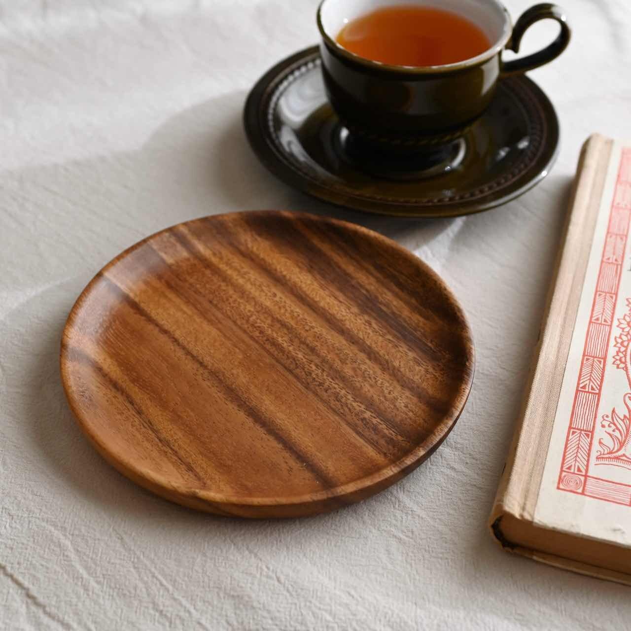 Horn Please アカシアウッドプレート 15.5cm ラウンド|木製 北欧 木の皿 丸型 雑貨屋