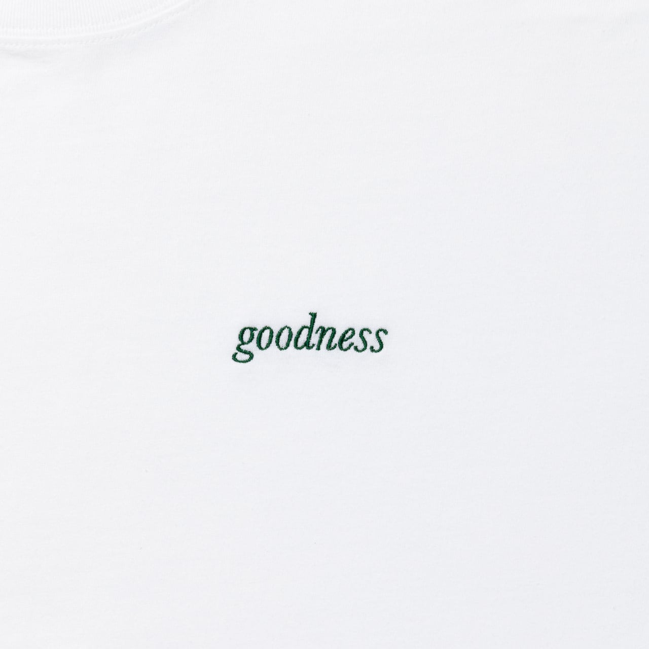 goodness logo crew neck T-shirt (White × Green)