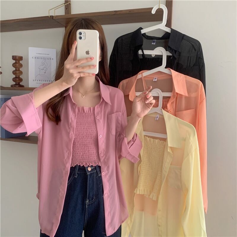 サマーカジュアルシャツ レッド ストリート 夏物 YY-ファッション47750713036