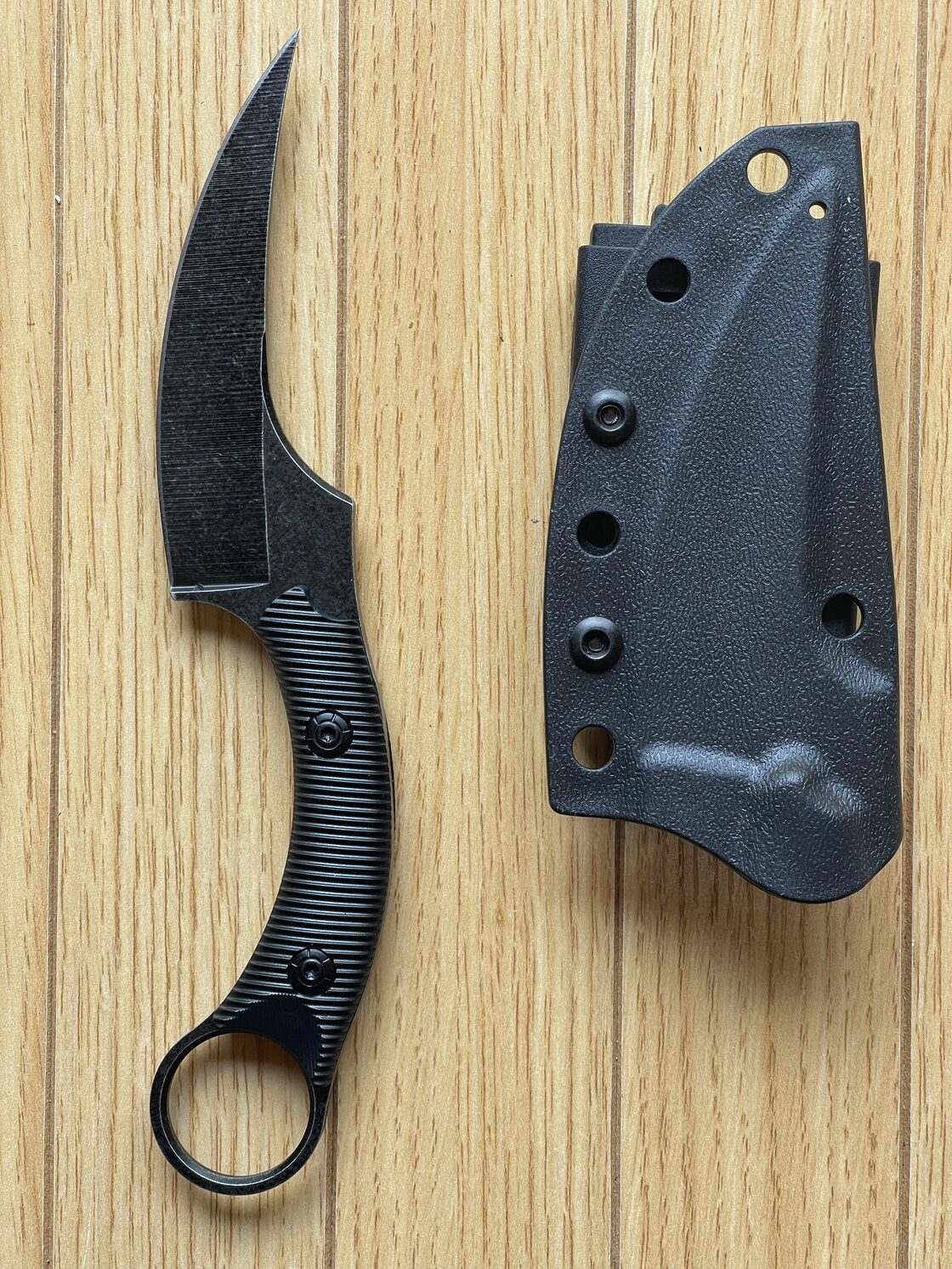 RiveRock(リバロック) ショートペグハンマー ステンレススチール 名栗加工ハンドル 小型 帆布バック コンパクト 真鍮ヘッド 収納袋  フルタングナイフ BK ベルトクリップ付きKシース 黒錆加工 ブッシュクラフト | Pay ID