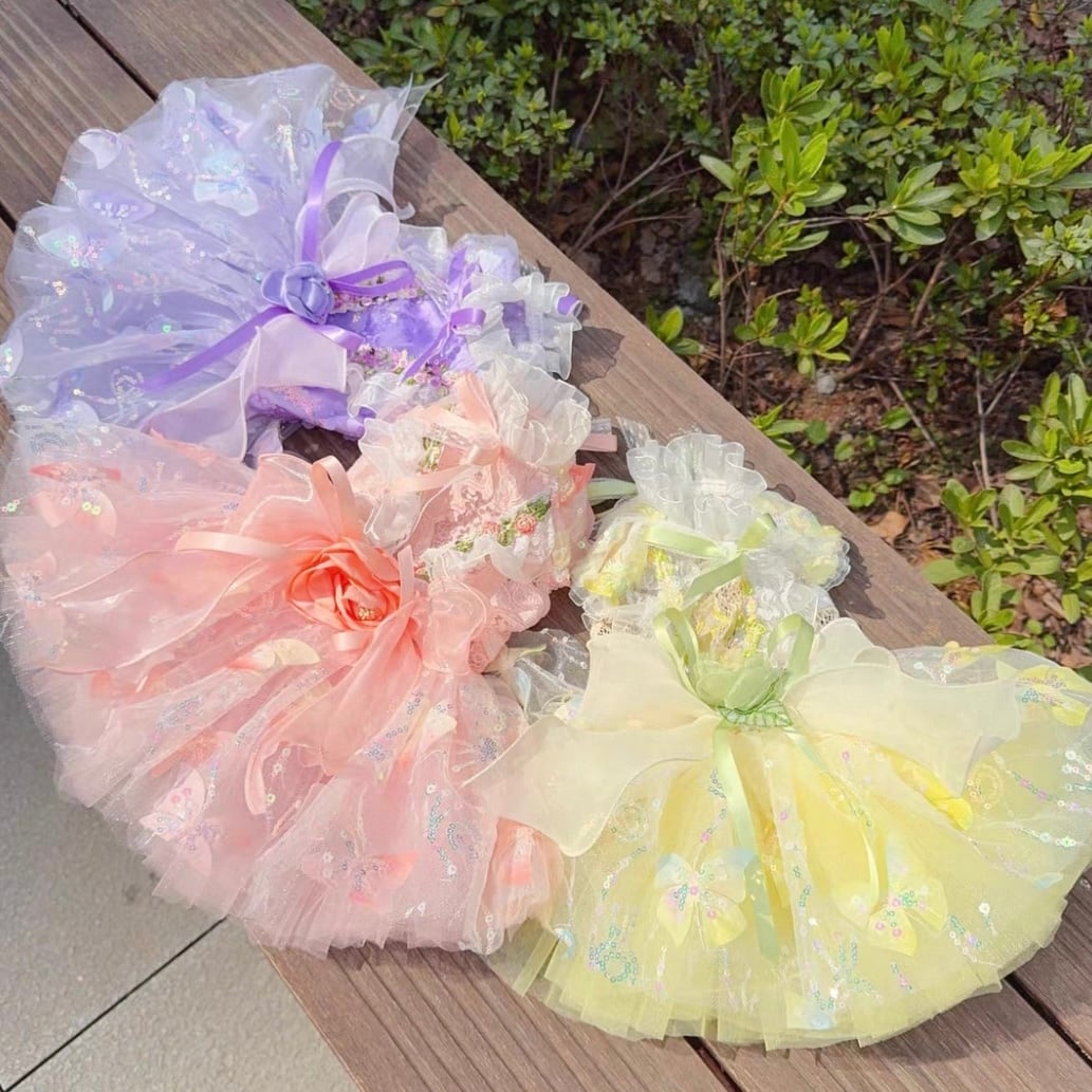 バタフライモチーフチュールスカート 00457