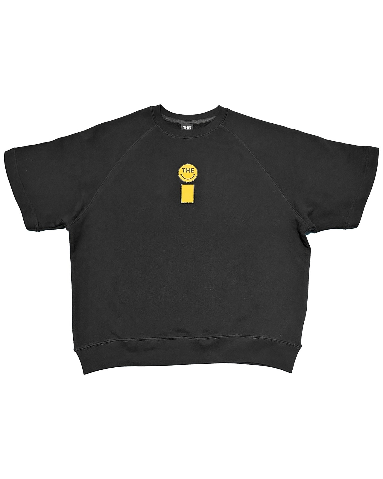 SMILEY LOOSE FIT SWEAT T-SHIRT - BLACK