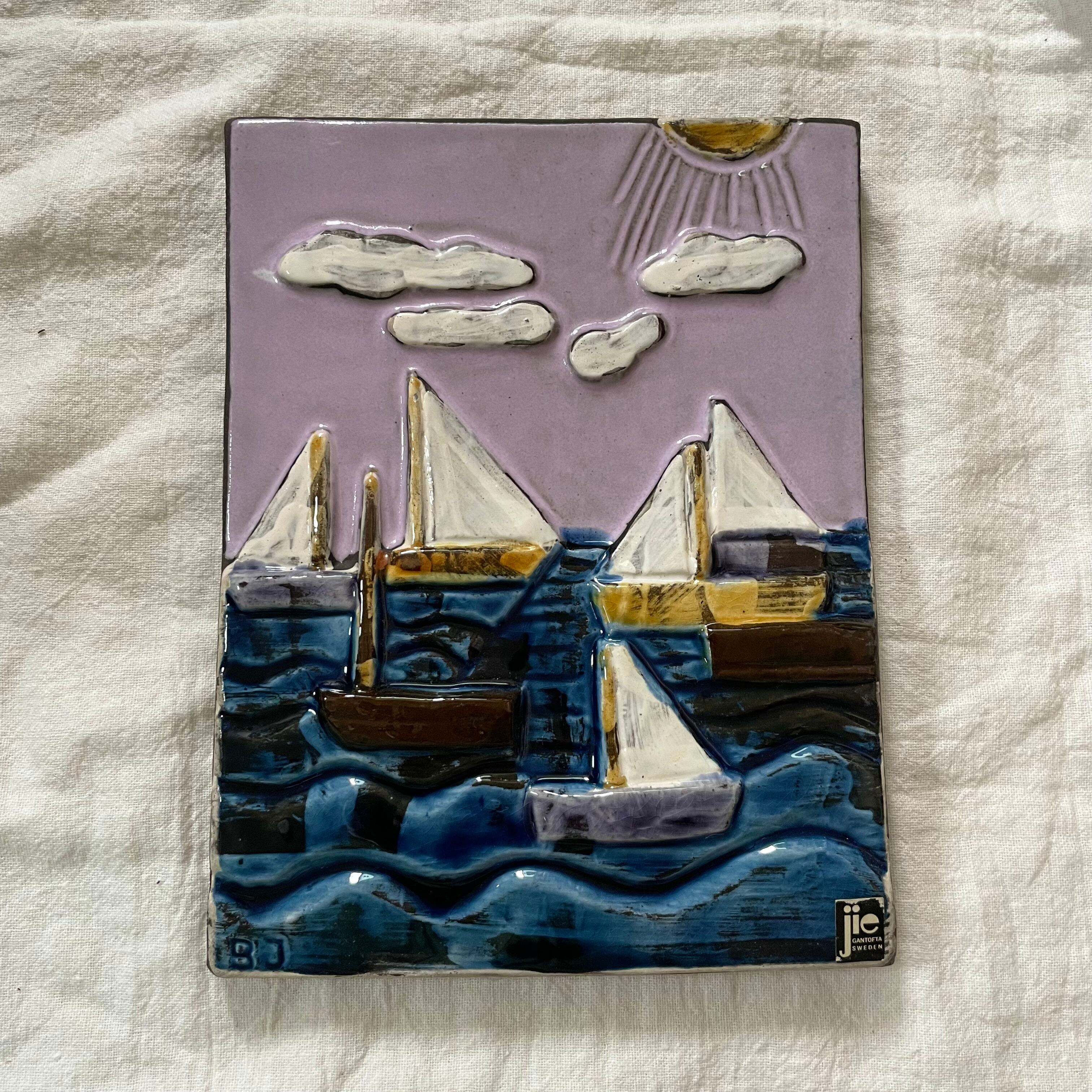 ヨットたちの陶板