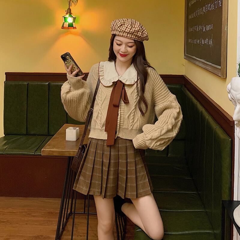 スプリングレッドシャツ セーター スカート 春物 試着室76118378665