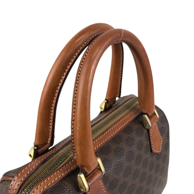 CELINE セリーヌ マカダム ショルダーバッグ ブラウン PVCレザー 2WAY ミニバッグ vintage ヴィンテージ オールド nvyja5