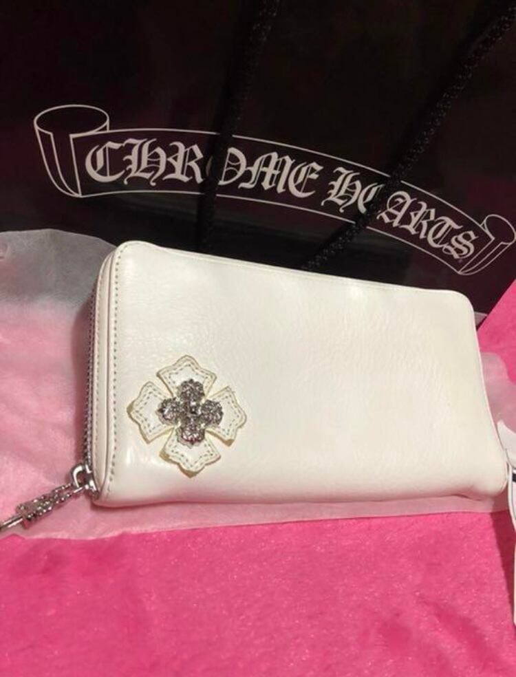 CHROME HEARTS クロムハーツ REC F ZIP フィリグリ レザー ホワイト ウォレット 財布