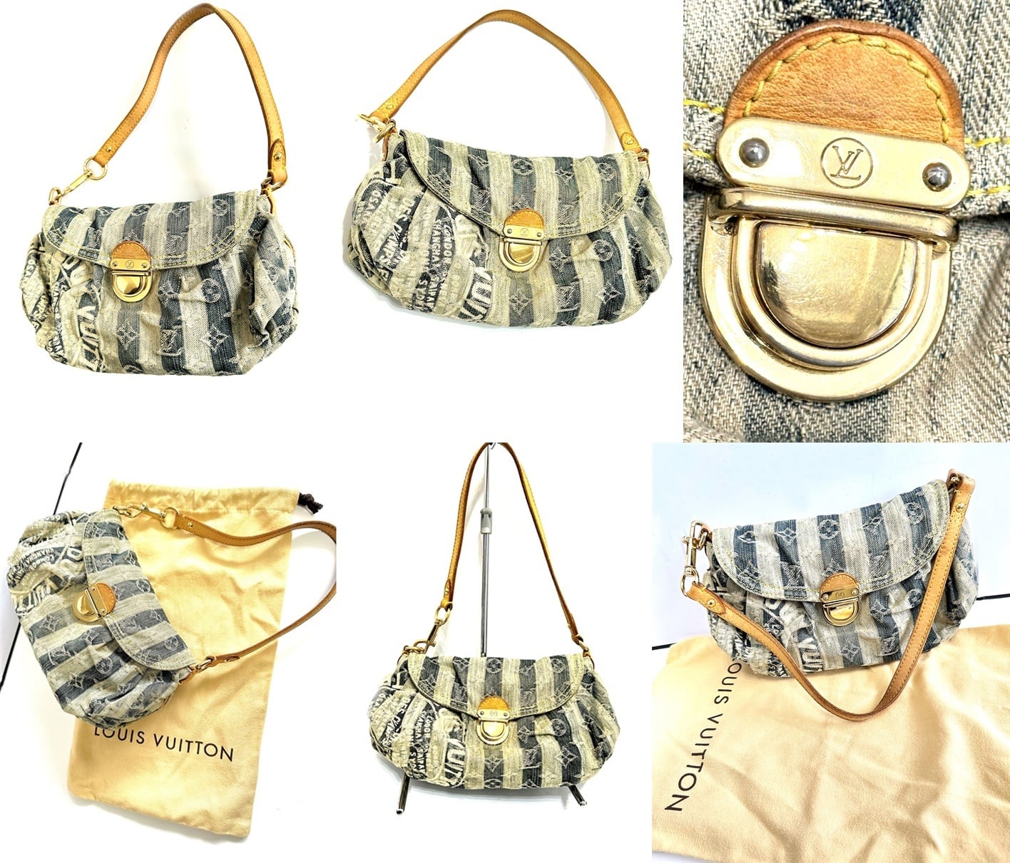 限定 LOUIS VUITTON ルイヴィトン モノグラム デニム ミニプリーティ