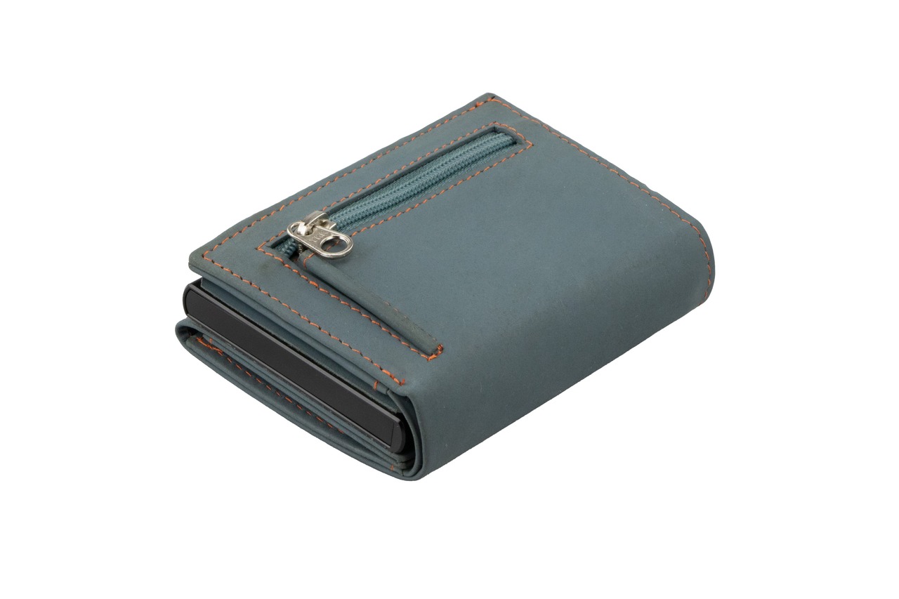 GARZINI ｜METAL WALLET TRIFOLD | Blue-Orange