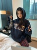 2024秋冬トップス厚手裹起毛韓国風長袖レトロパーカーカジュアルルーズファッション系ゆったり大人っぽかわいいレディースフード付き羽織りサイズきれいめシルエットトレーナー 大学生通学高校