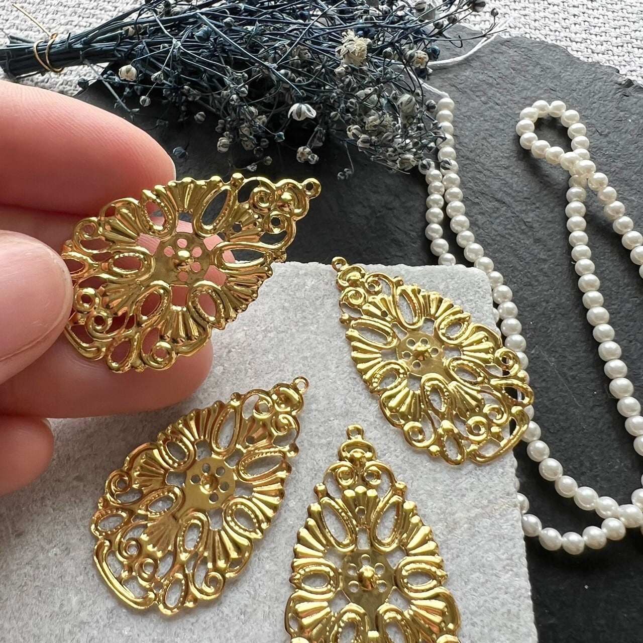 10個】ドロップ透かしパーツ | LuceMinette ルシェミネット