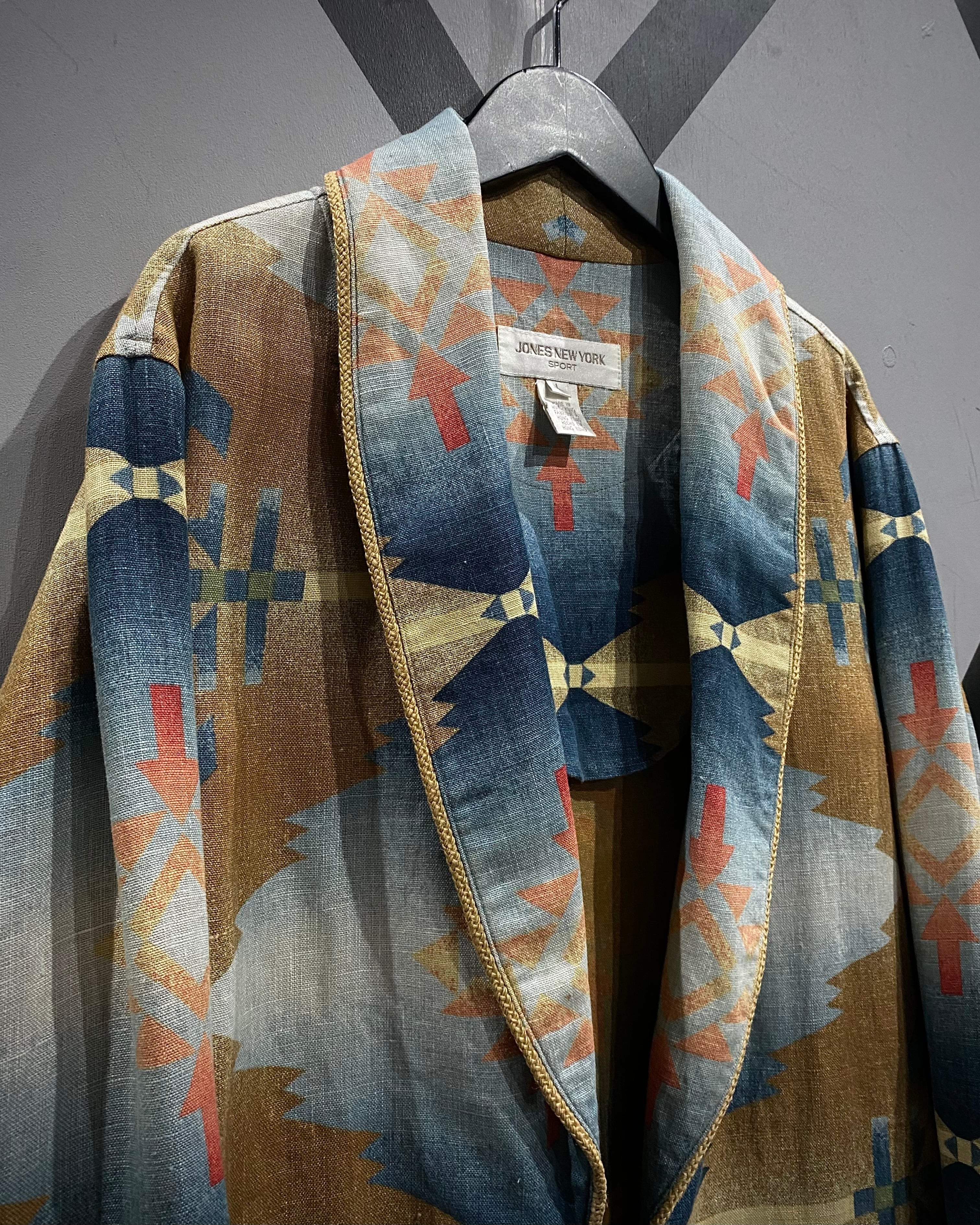 X VINTAGE】“JONES NEW YORK” Native Pattern Vintage Linen Jacket