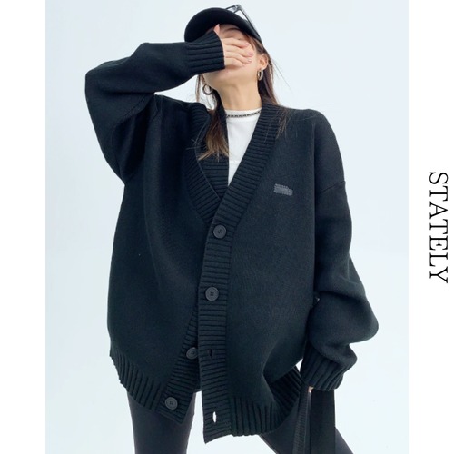 Oversized V-Neck ニットカーディガン/2color_T234 画像