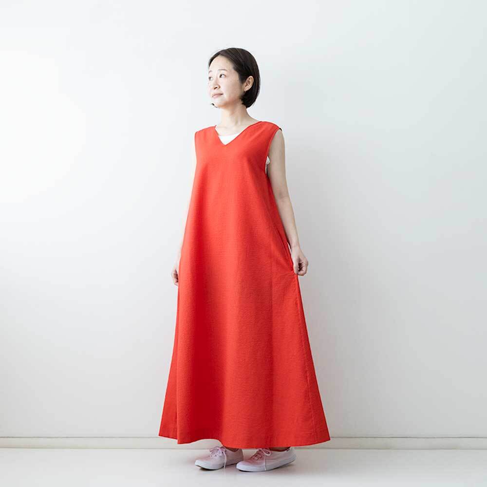 N°21>>Vネックフレアドレス LE GLAZIK Vネックフレアドレス | LASQ store | ラスクストア