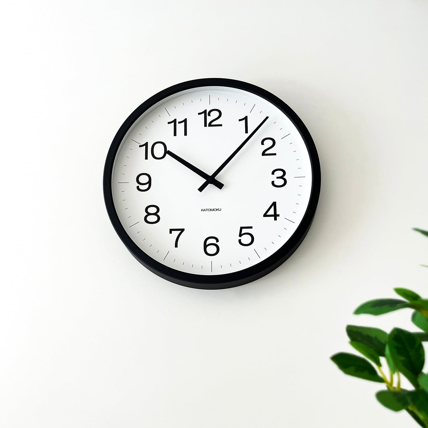 KATOMOKU muku clock 16 LL ブラック km-116BK 掛け時計 | 加藤木工