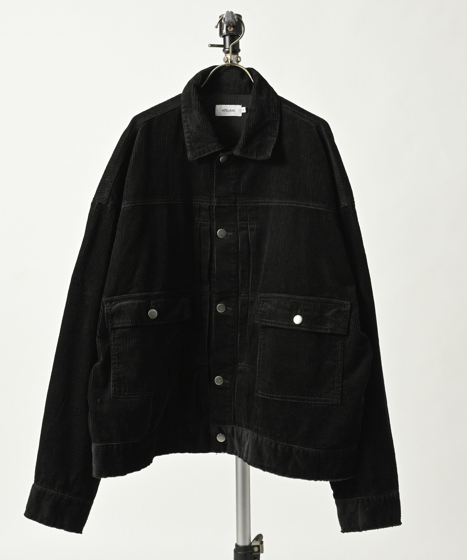 ATELANE Corduroy Trucker Jacket (BLK) 26A-23032