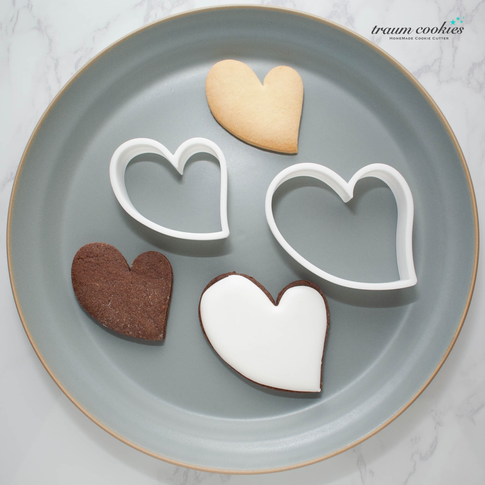 デザインハート（2種）のクッキー型2点セット（フレームのみ） | traum