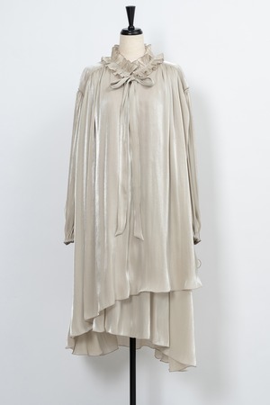 Chambray Petal Dress   BEIGE