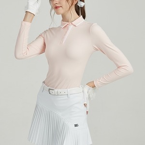 ピンク　長袖トップス　シンプル