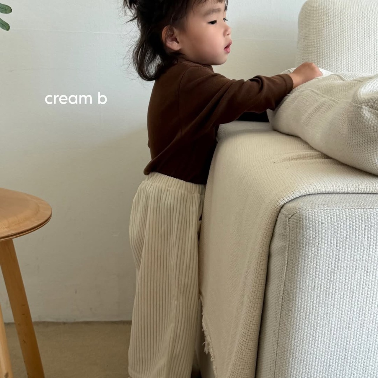 韓国子供服 / 26winter / cream bbang / 裏起毛ハーフネックTシャツ / キッズ / 冬服 *XXS~JS*