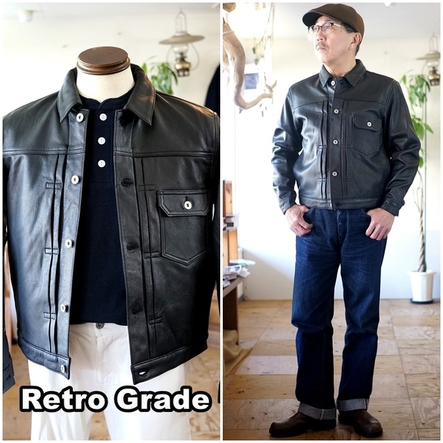 Retro Grade レトログレード 山羊革 レザー トラッカージャケット 793-4950005 Gジャン型 ファーストモデル レザージャケット