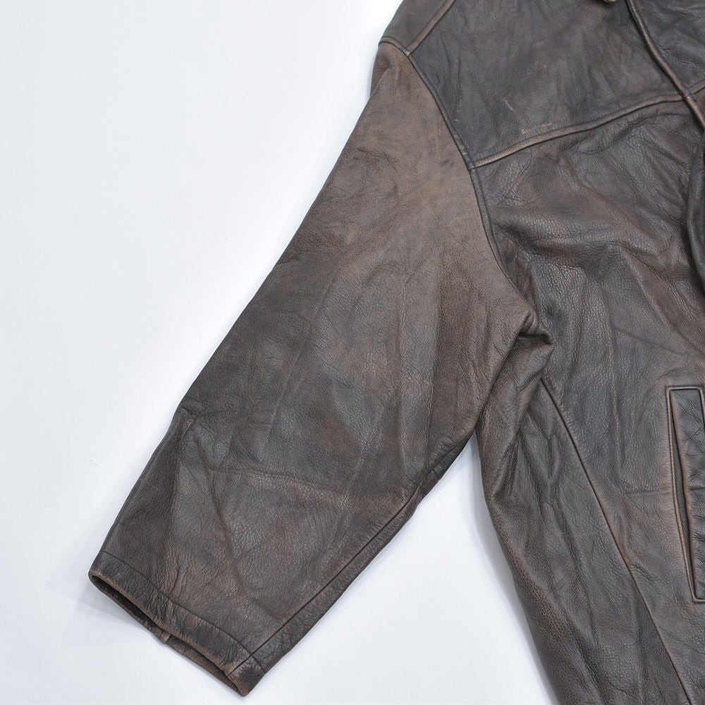 雰囲気系 90~00s Eddie Bauer レザー カーコート 本革 ハーフ 雰囲気系 90~00s Eddie Bauer レザー カーコート 本革 ハーフ