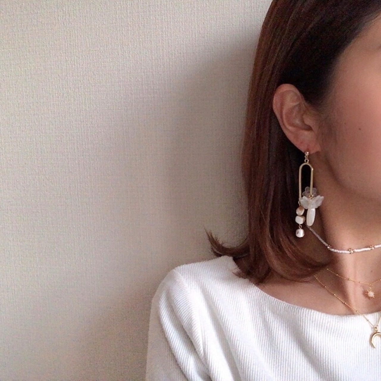 天秤デザイン 大振り アシンメトリーピアス