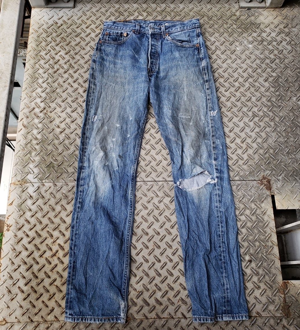 絶妙グランジ感！ 90s Levi's 501 リーバイス クラッシュデニム ...