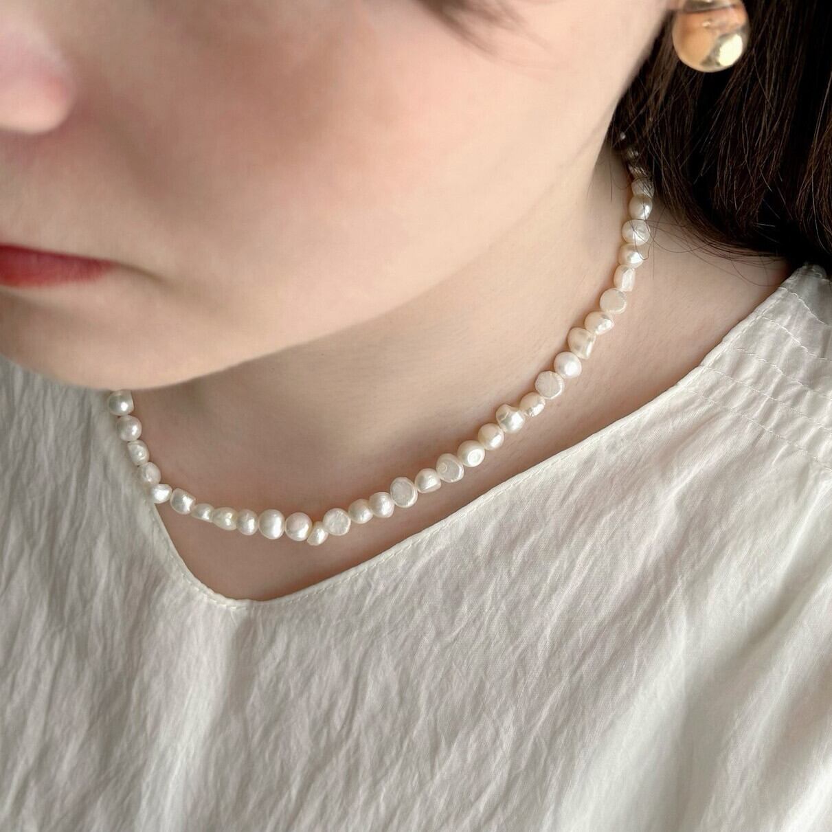 【SELECT】淡水パール ショートネックレス