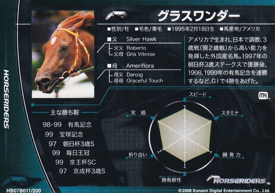 グラスワンダー「ホースライダーズ Ver.1.0」HB07B011 | カード